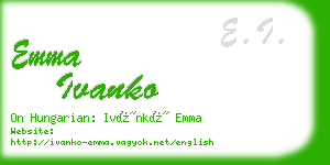 emma ivanko business card